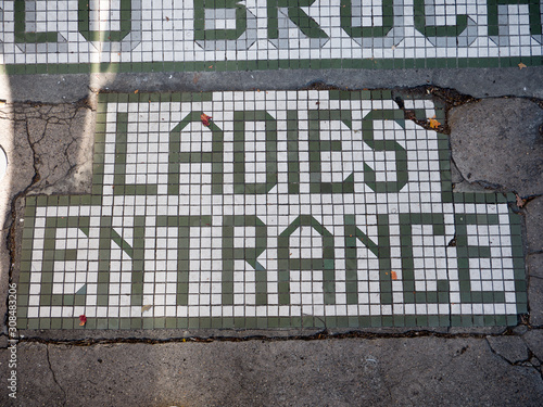 New Orleans, Louisianna, USA. December 2019. Ladies Entrance on the sidewalk In The French Quarter Of New Orleans. photo