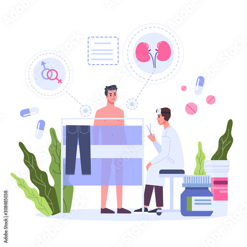 Urology concept. Idea of kidney and bladder treatment Urologist