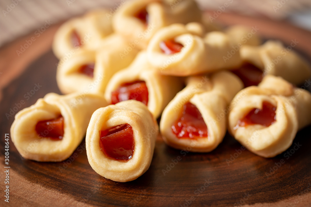 Beliscão. Jam made with guava and cookie. Traditional guava cookies in Brazilian guava paste