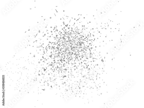 Confetti on white background. Doodle for your design. Black and white illustration