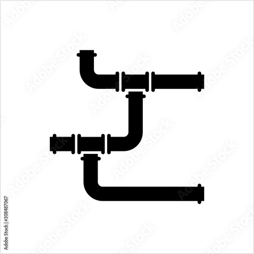 Pipe Icon, Pipe Fitting Icon, Water, Gas, Oil Pipeline, Plumbing Work