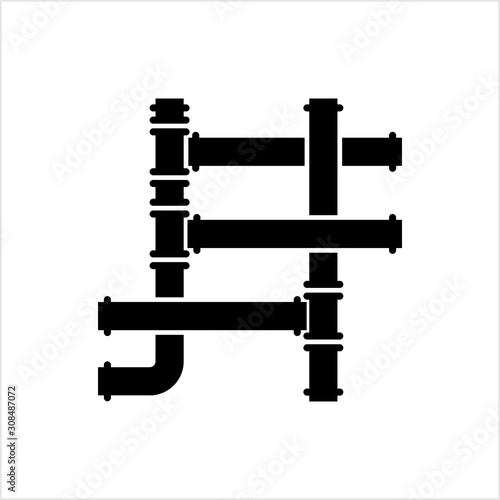 Pipe Icon, Pipe Fitting Icon, Water, Gas, Oil Pipeline, Plumbing Work