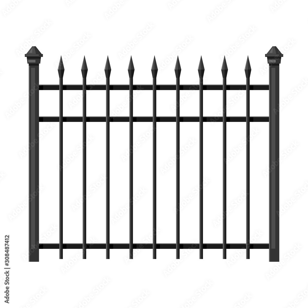 Illustration of metal forged fence. Illustration of metal forged fence.