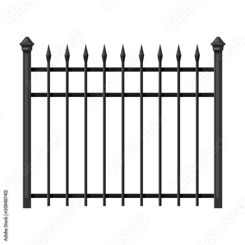 Illustration of metal forged fence.