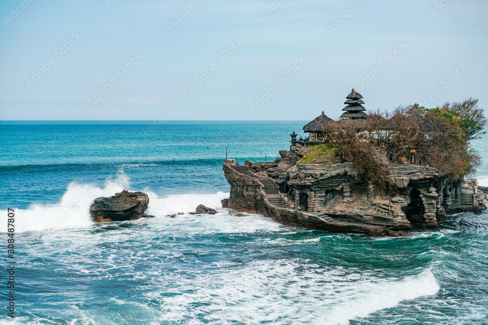 Tanah Lot temple in Bali with waves Tanah Lot temple in Bali with waves