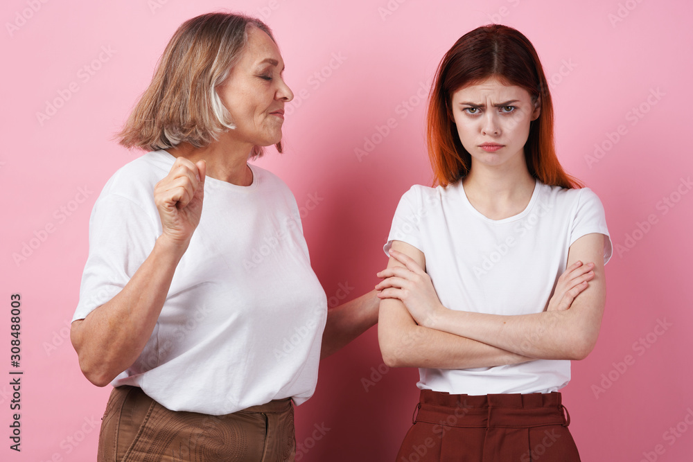 two women in red dress