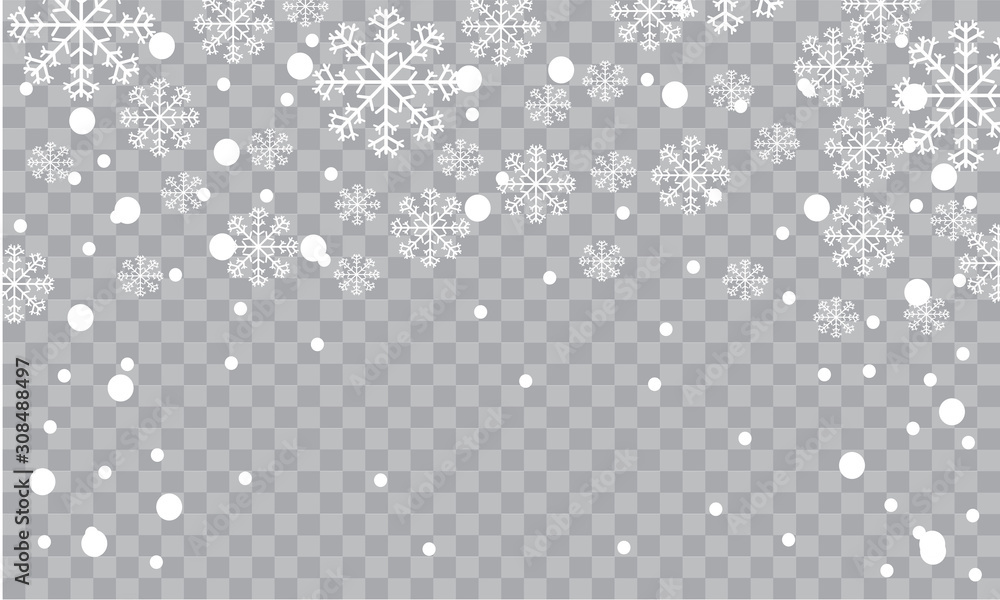 Seamless realistic falling snow or snowflakes. Isolated on transparent background Seamless realistic falling snow or snowflakes. Isolated on transparent background