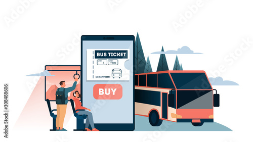 Book a bus ticket online concept. Idea of travel and tourism.