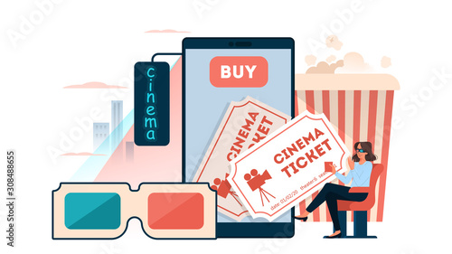 Book a cinema ticket online concept