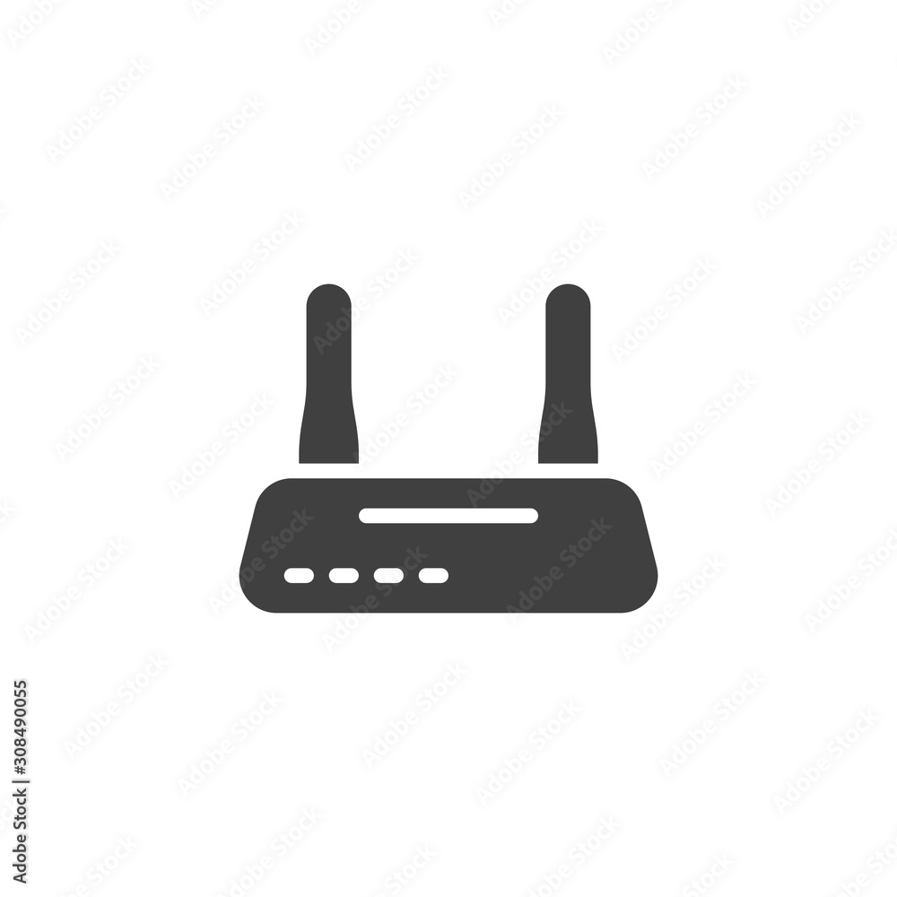 Wifi Router vector icon. filled flat sign for mobile concept and web design. Wifi Modem glyph icon. Symbol, logo illustration. Vector graphics Wifi Router vector icon. filled flat sign for mobile concept and web design. Wifi Modem glyph icon. Symbol, logo illustration. Vector graphics