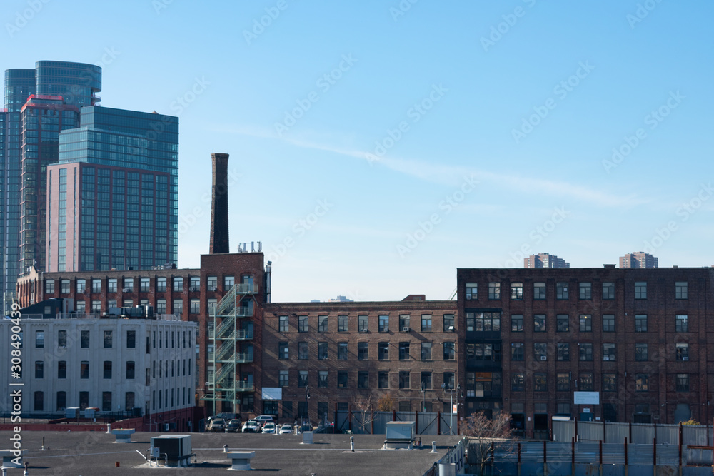 Old and New Buildings in Greenpoint Brooklyn New York