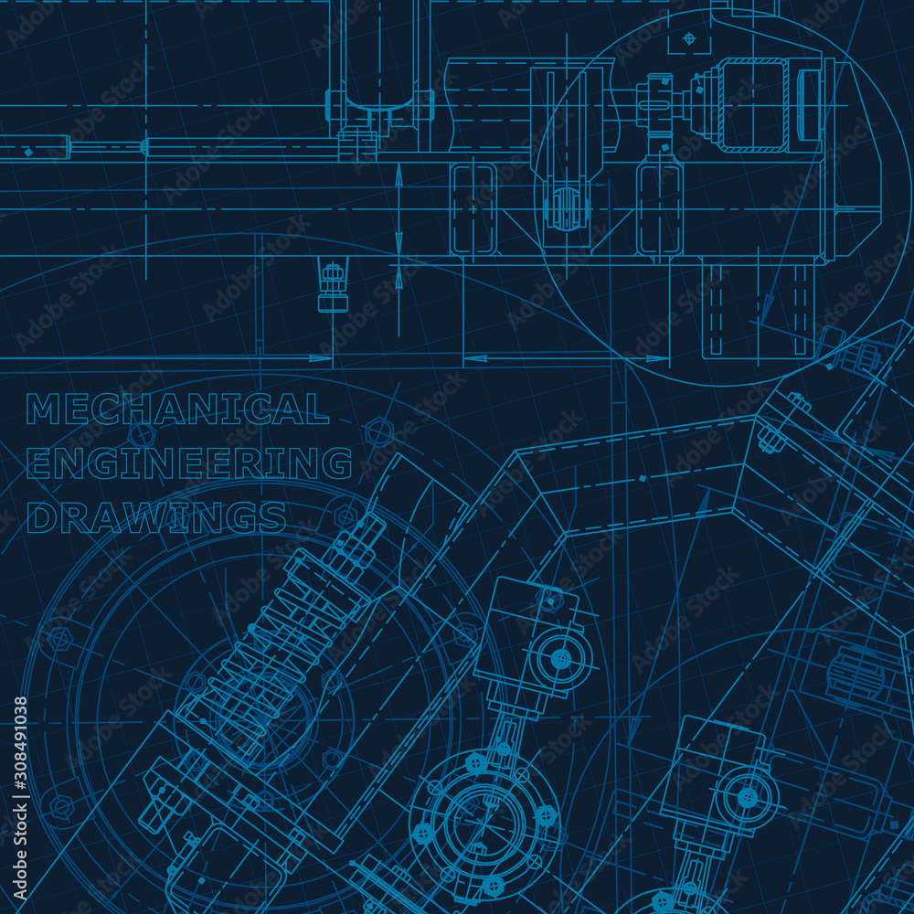Fototapeta premium Technical cyberspace, Corporate Identity. Blueprint. Vector engineering illustration