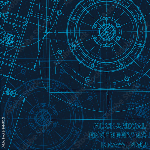 Technical cyberspace, Corporate Identity. Blueprint. Vector engineering illustration