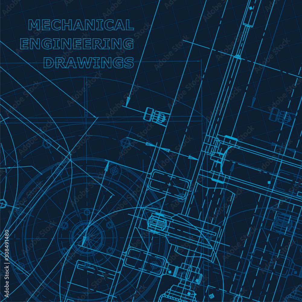 Technical cyberspace, Corporate Identity. Blueprint. Vector engineering illustration