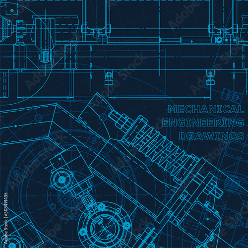 Technical cyberspace, Corporate Identity. Blueprint. Vector engineering illustration