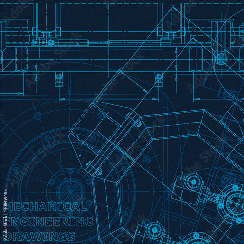 Fototapeta Naklejka Na Ścianę i Meble -  Technical cyberspace, Corporate Identity. Blueprint. Vector engineering illustration