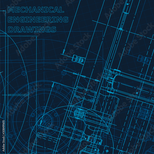 Technical cyberspace, Corporate Identity. Blueprint. Vector engineering illustration