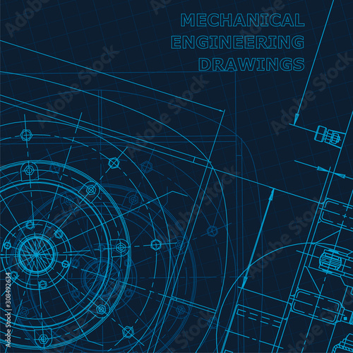 Technical cyberspace, Corporate Identity. Blueprint. Vector engineering illustration