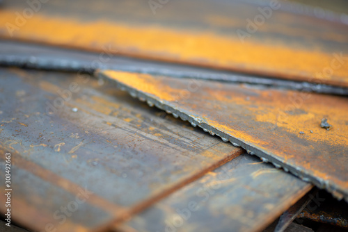 abstract background iron rust and fragmented steel segmants