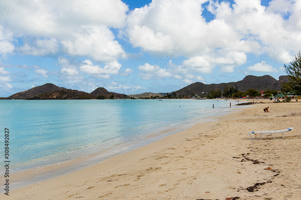 Jolly Beach, St. Mary / Antigua - 04 14 2018: Jolly Beach, Antigua