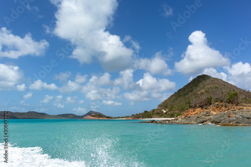 Obraz na płótnie St. Mary / Antigua 04 18 2018: View of Antigua coastline w salonie