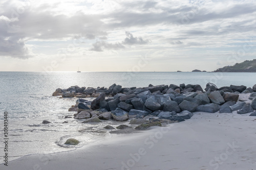 Obraz na płótnie St. Mary / Antigua 04 22 2018: Beach in St. Mary, Antigua w salonie