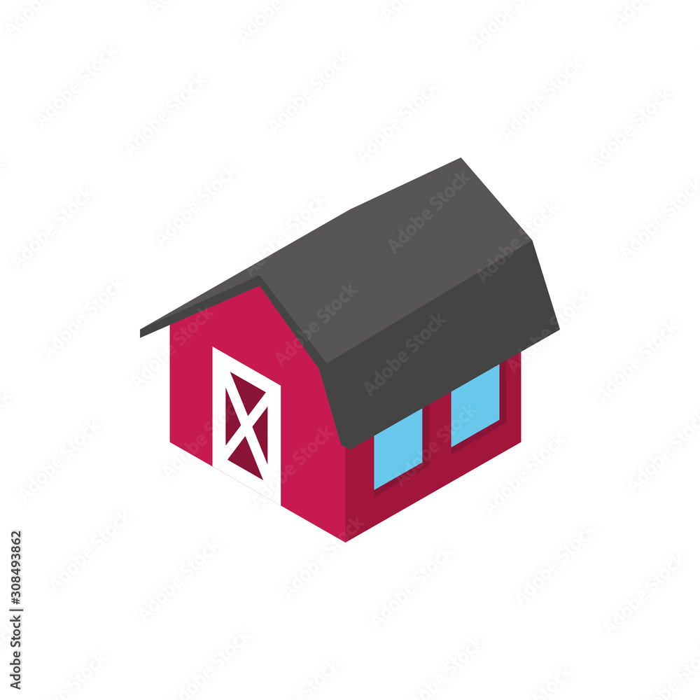 farm barn wooden house rural isometric icon farm barn wooden house rural isometric icon