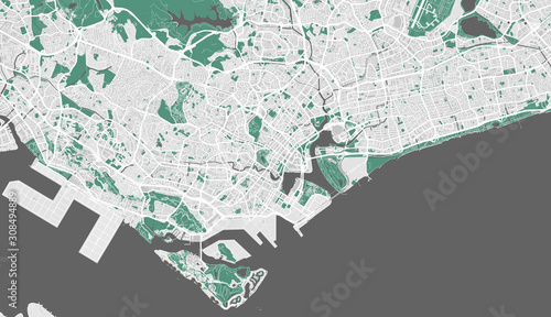 Detailed map of Singapore, Southeast Asia