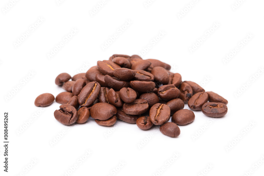 Coffee beans isolated on a white background area for copy space. Coffee beans isolated on a white background area for copy space.