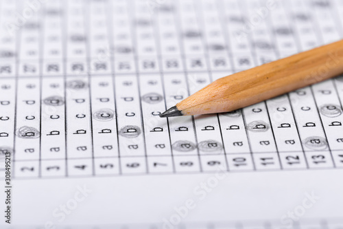 Fill in the answer sheet in the exam with a pencil