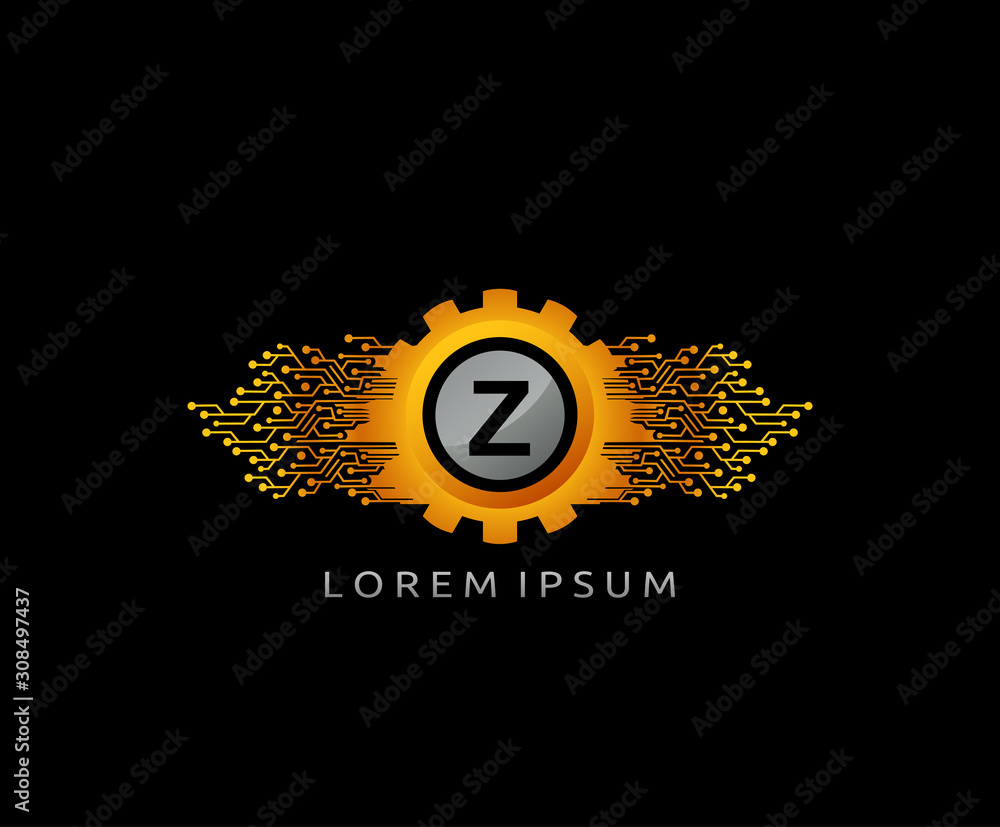 Fototapeta premium Techno Gear Z Electrical Logo