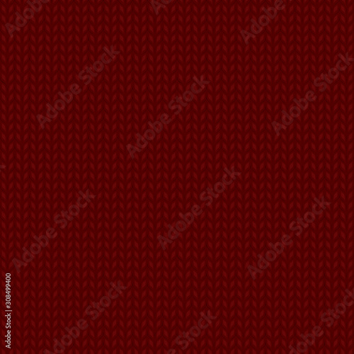 Seamless knitted dark red pattern. Christmas backgroung