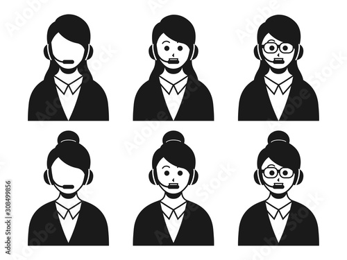 女性オペレーターのイラスト
