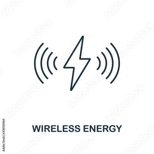 Wireless Energy line icon. Thin style element from future technology collection. Outline Wireless Energy icon for web design, apps and software