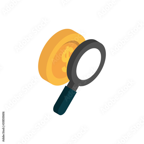ecommerce business internet money coin analysis icon