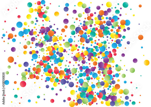 Festive color round confetti background. Abstract frame confetti texture for holiday, postcard, poster, website, carnivals, birthday and children's parties. Cover confetti mock-up. Wedding card layout