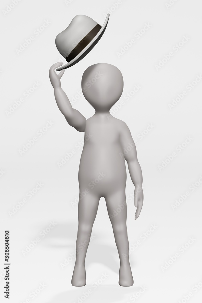 3D Render of Cartoon Character with Hat 3D Render of Cartoon Character with Hat