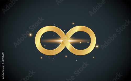 The Golden Unlimited Sign. Vector Illustration