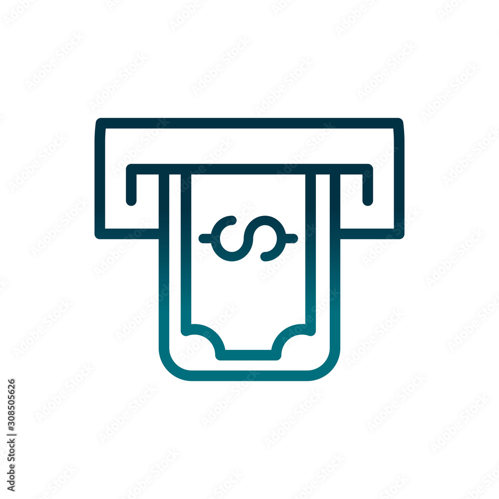 economy business atm money payment gradient line economy business atm money payment gradient line