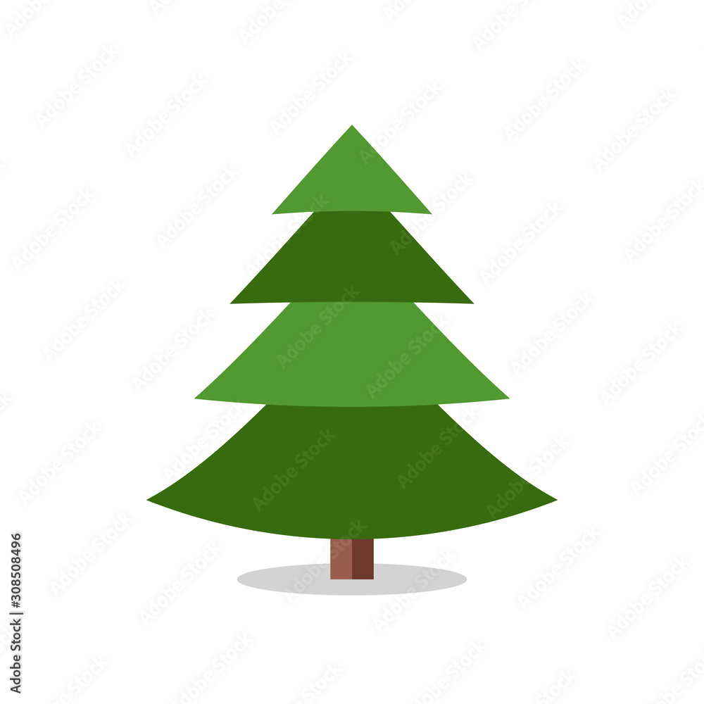 Collection of Christmas trees, modern flat design.