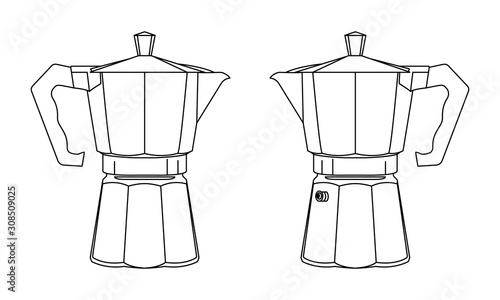 Geyser coffee maker. Vector illustration.
