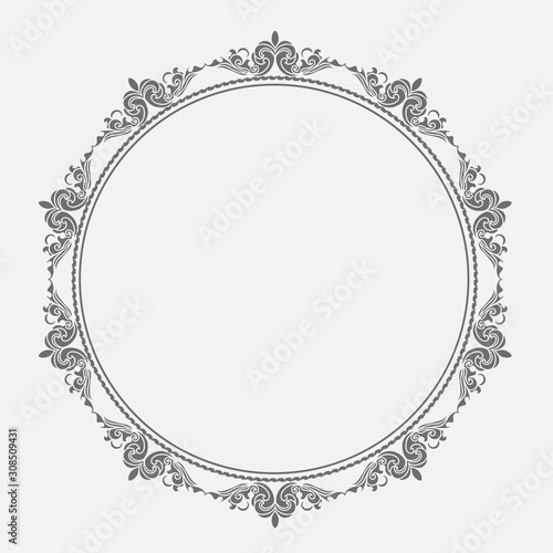 Isolated beautiful patterned frame.Ornament pattern.Can be used for designer wallpapers, for textile, packaging, printing or any desired idea.Circle ornament