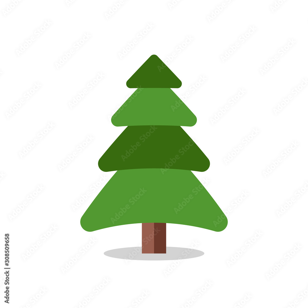 Collection of Christmas trees, modern flat design.