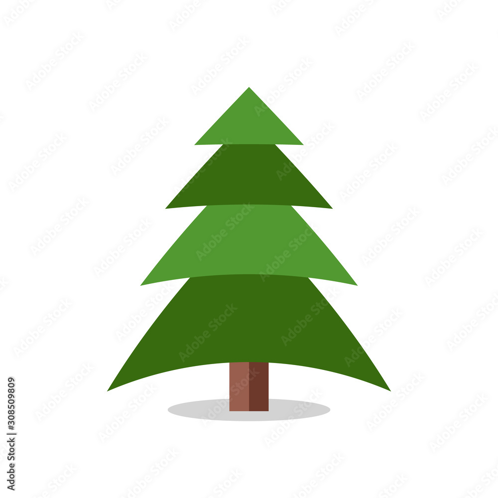 Collection of Christmas trees, modern flat design.