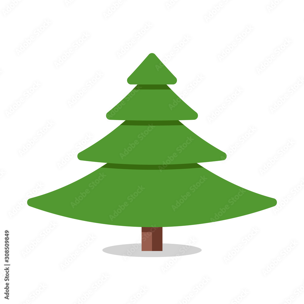 Collection of Christmas trees, modern flat design.