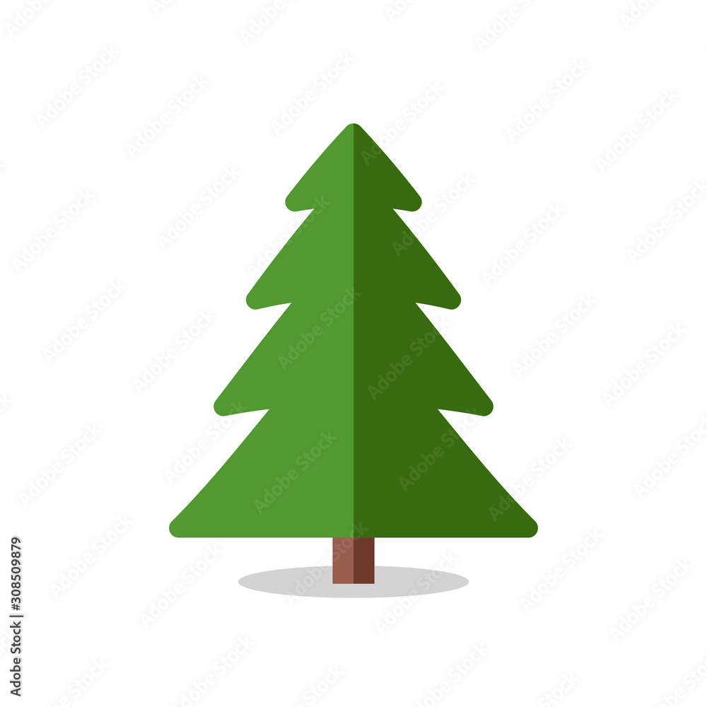 Collection of Christmas trees, modern flat design.