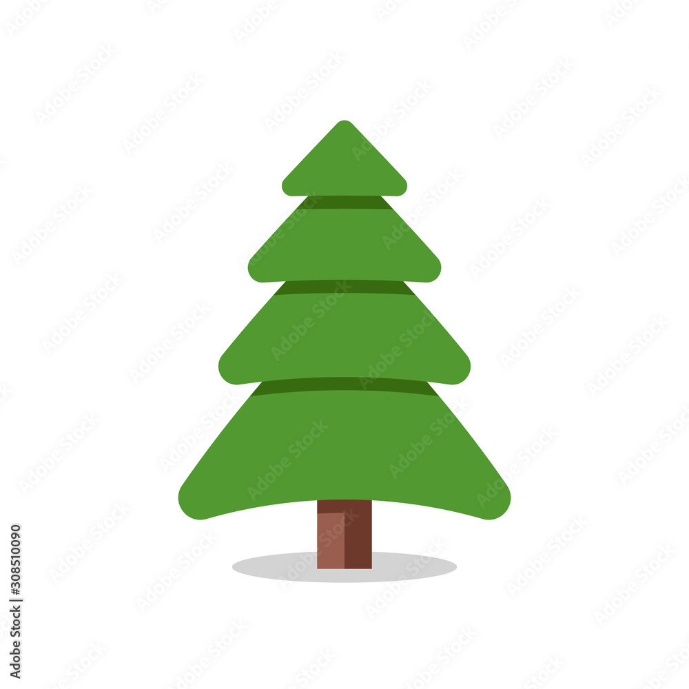 Collection of Christmas trees, modern flat design.
