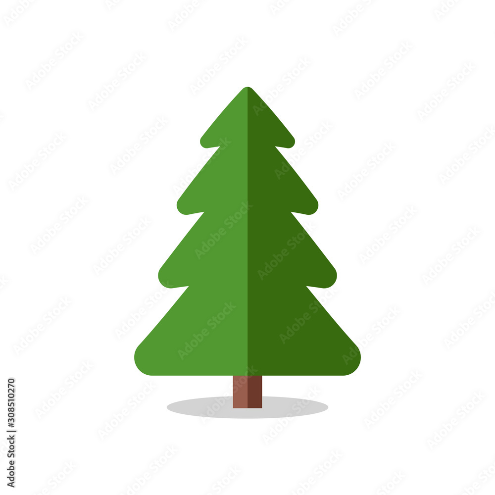 Collection of Christmas trees, modern flat design.