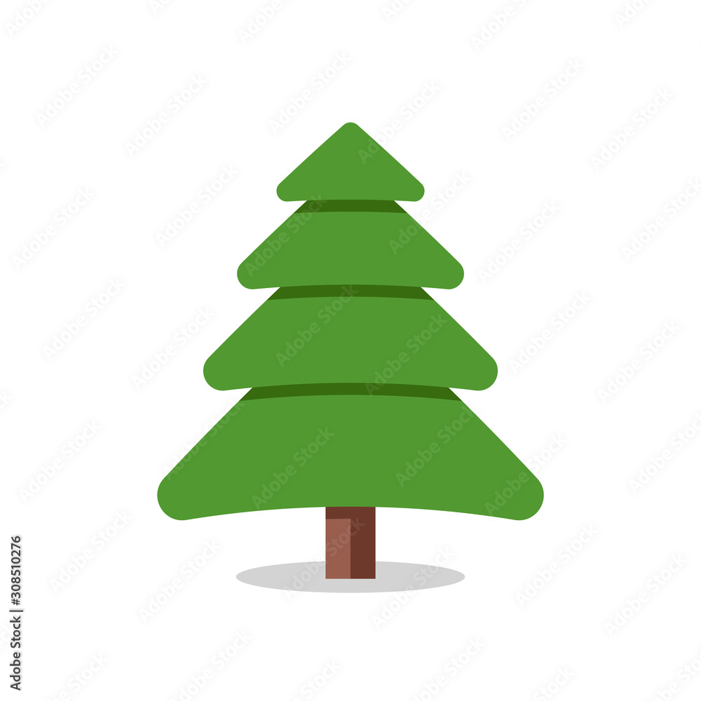 Collection of Christmas trees, modern flat design.