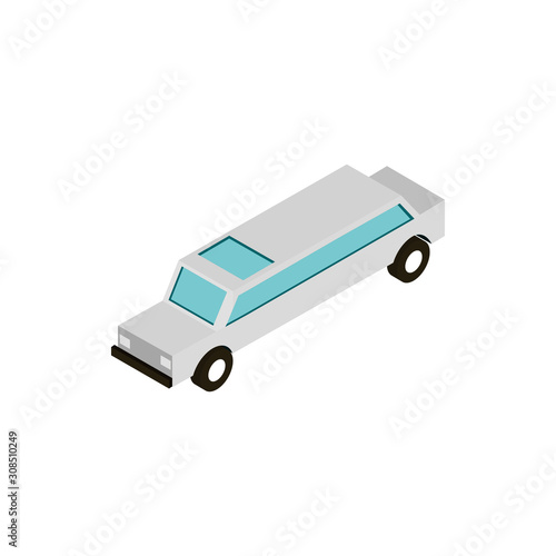 transport limousine vehicle isometric icon
